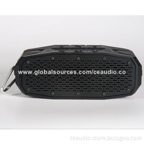 NFC Portable Bluetooth Speaker with Line-in Jack, Hook, Anti-splash, Waterproof, Outdoor
